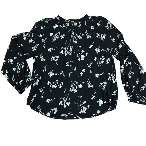 J. Crew Long-sleeve drapey popover shirt in floral print size Small - Picture 7 of 13